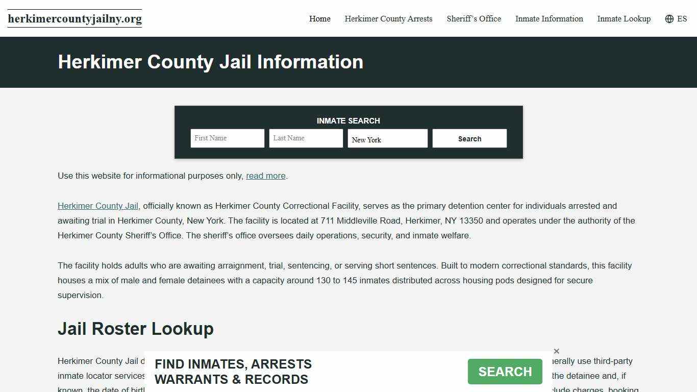 Herkimer County, NY Jail Roster, Inmate Info